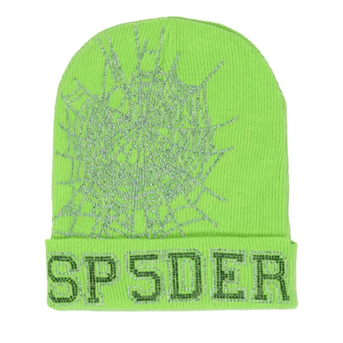 Gorro Sp5der Web con pedrería verde